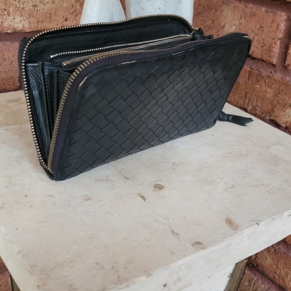Black Woven Leather Wallet - Picture 6 of 6